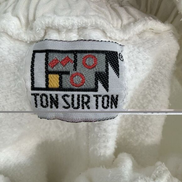 Vtg 80s Ton Sur Ton Sweat Pants Women Size Small/Medium Off-White *yellow stain - Picture 3 of 11